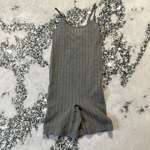 Noisy May Cora Silver Lurex Deep Back Unitard Metallic Womens Size‎ M/L